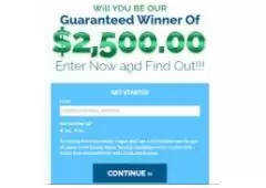 Claim Your $2,500.00 Cash Now!